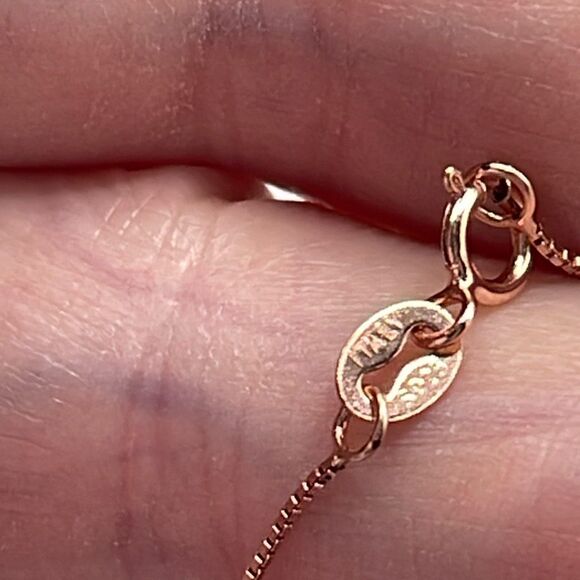 NWT 17” Rose Gold over sterling silver box chain. Delicate minimalist - Picture 3 of 7